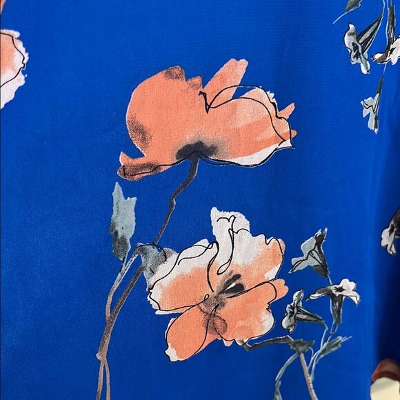 LULU'S X-Large Cherished Moment Royal Blue Floral Print Lace-Up Skater Dress - Picture 5 of 11